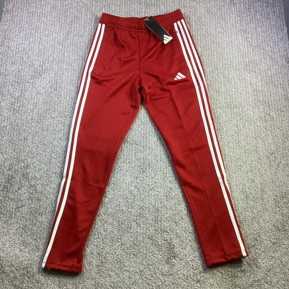 Adidas Tiro Essentials Youth Track Pants Red White Size Medium 11-12Y NWT - Picture 2 of 16